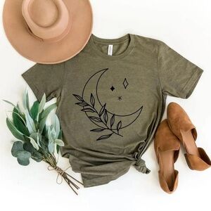 Floral Crescent Moon Tee
